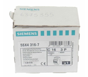 SIEMENS 5SX4 316-7 5SX43167 C16 3P CIRCUIT BREAKER ! NEW !