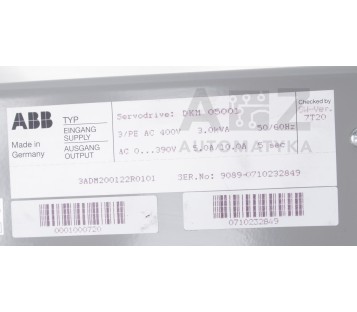ABB DIGITAL SERVODRIVE DKM 05001 DKM05001  3ADM200122R0101