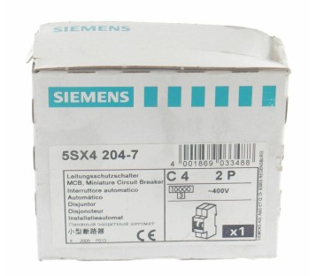 SIEMENS 5SX4 204-7 C4 2P 5SX4204-7 CIRCUIT BREAKER ! NEW !