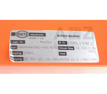 DIETZ DSV 544CNC DSV5441/2  9544C062 DSV544CNC-45/570  45/50A