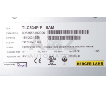 BERGER LAHR TWIN LINE  TLC534P F SAM TLC534PFSAM 0063553490006