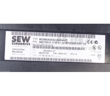 SEW MDS60A0022-5A3-4-0T  MDS60A00225A340T MDX60A0022-5A3-4-00 082735 08273510