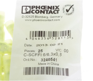PHOENIX CONTACT C-SCFFI 6/6,3X0,8 3240541 Slip-on sleeve ! 50PCS ! NEW !