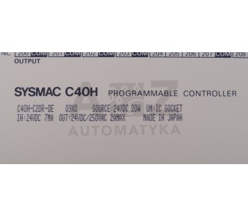 OMRON PROGRAMMABLE CONTROLLER SYSMAC C40H  C40H-C2DR-DE C40HC2DRDE 