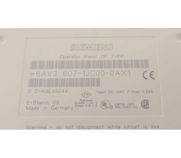 SIEMENS 6AV3 607-1JC00-0AX1 OP7 6AV36071JC000AX1