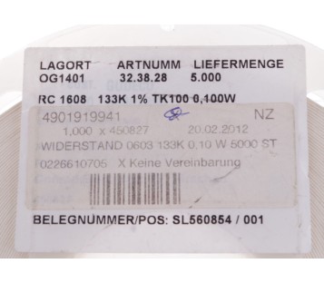 SAMSUNG 133K OHM F 1333 RC1608F1333CS  32.38.28   5000PCS ! NEW