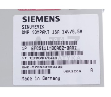 SIEMENS SINUMERIK DMP KOMPAKT 16A 6FC5111-0CA02-0AA2  6FC51110CA020AA2 