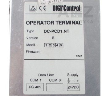 SAIA DIGI CONTROL OPERATOR TERMINAL DC-PCD1.NT DCPCD1NT VERSION B 