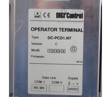 SAIA DIGI CONTROL OPERATOR TERMINAL DC-PCD1.NT DCPCD1NT VERSION B 