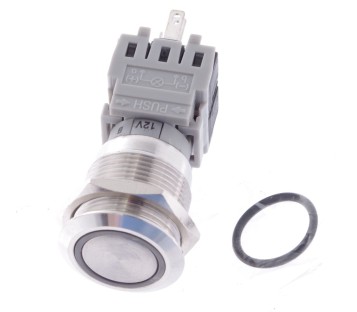 TRU COMPONENTS LAS1-BGQ-11ZE/B/12V, IP67 5A/250VAC BLUE LED 19mm SPST ! NEW !