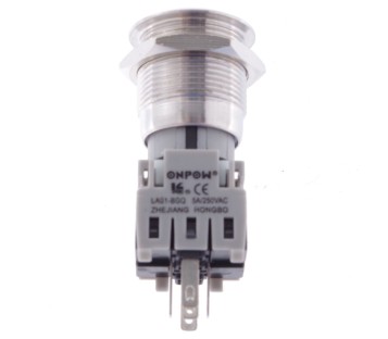 TRU COMPONENTS LAS1-BGQ-11ZE/B/12V, IP67 5A/250VAC BLUE LED 19mm SPST ! NEW !