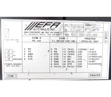 EFA  OPERATOR PANEL  FLY 100 FLY100