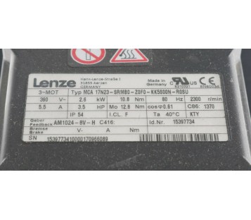 LENZE MCA 17N23-SRMB0-Z0F0-KK5S00N-R0SU MCA17N23SRMB0Z0F0KK5S00NR0SU