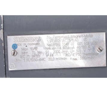 SIEMENS 1FT5072-1AC71-1EA0  1FT50721AC711EA0 Servomotor