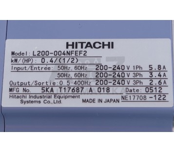 HITACHI L200 L200-004NFEF2  L200004NFEF2 L200 004NFEF2 