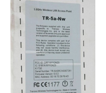 TRANZEO TR-5A-NW TR5ANW 5.8GHZ WIRELESS LAN ACCESS POINT  ! NEW  ! 