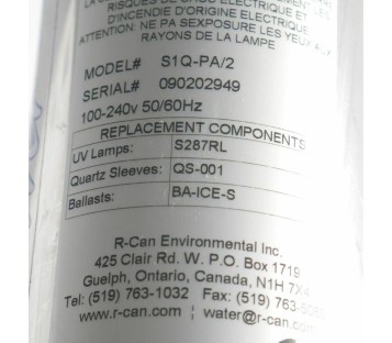 BA-ICE-S ICE CONTROLLER + S1Q-PA/2 S1QPA2 UV DISINFECTION LAMP