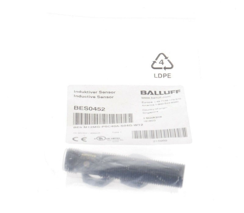 BALLUFF BES0452 BES M12MG-PSC40A-S04G-W12 ! NEW ! 
