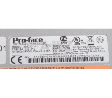 PRO-FACE PROFACE 3580301-11 PS3711A-T42-24V PS3711AT4224V