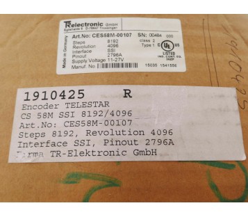 TR ELECTRONIC CES58M-00107 CES58M00107 ! NEW !