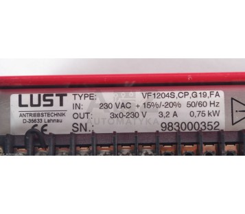 LUST VF1204S,CP,G19,FA  VF1204SCPG19FA