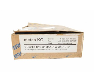 METES KG FS10-U1 FS10-U1MAX01WM1E12T0 FLOW SWITCH ! NEW !