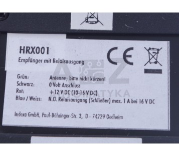 INDEXA HRX001 Radio control module, relay output ! NEW !