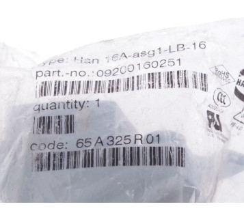 HARTING HAN 16A-ASG1-LB-16 HAN16AASG1KB16 09200160251 ! NEW ! 