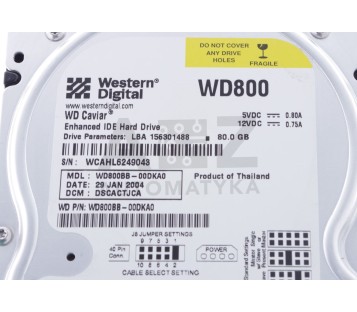 WESTERN DIGITAL WD800 WD800BB-00DKA0 WD800BB00DKA0 80GB IDE 3.5 Hard Dri ! NEW !