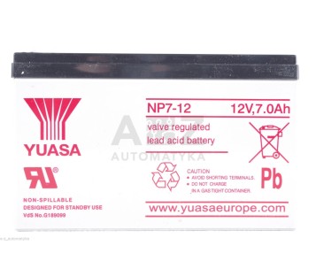 YUASA VALVE REGULATED LEAD ACID BATTERY 12V 7AH NP7-12 NP712 ! NEW !