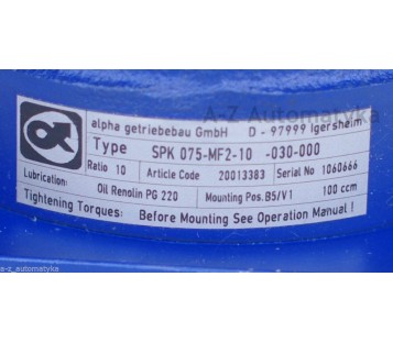 ALPHA ANGLE GEARHEAD SPK 075-MF2-10-030-00 ( SPK075MF21003000 )