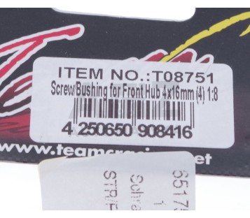 Screw/Bushing for Front Hub (4 pcs) 1:8 TeamC - T08751 ! NEW !