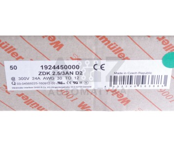 WEIDMULLER 1924450000 ZDK 2.5/3AN D2  Modular terminal block ! 10PCS ! NEW !