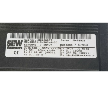 SEW MDX60A0110-5A3-4-00 POWER UNIT MDX60A01105A3400 08226857