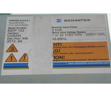 SIGMATEK MDP 102 MDP102 09-403-02
