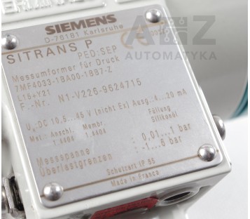 SIEMENS SITRANS P 7MF4033-1BA00-1BB7-Z  7MF40331BA001BB7Z