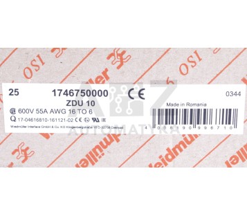 WEIDMULLER ZDU 10 ZDU10 1746750000  600V 55A AWG 16 TO 6  ! 100 PCS ! NEW !