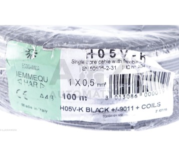 ECOGAMMA IEMMEQU H05V-K H05VK BLACK +/-9011 + COILS 01X0,5  96060805 ! NEW !