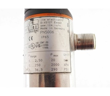 IFM PN5006 0-2,5BAR PRESSURE SENSOR TRANSMITER