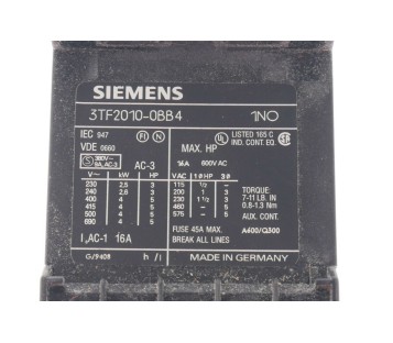 SIEMENS 3TF2010-0BB4 3TF20100BB4 