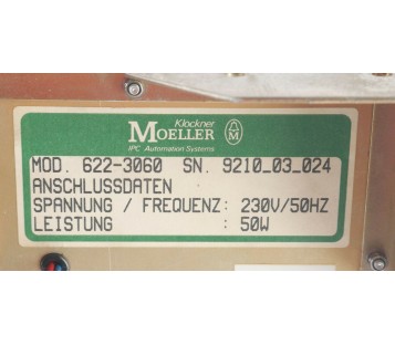 MOELLER 622-3060 6223060 CONTROL PANEL