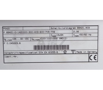 AREVA PS421  89421-0-1420000-300-403-600-705-706