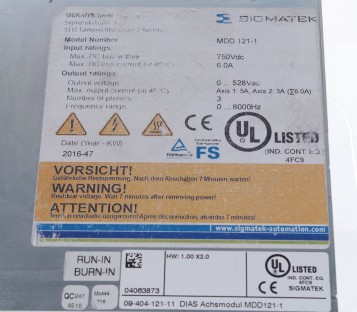 SIGMATEK MDD 121-1 MDD1211 ! NEW !