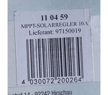 Solar charge controller 12 V, 24 V 10 A IVT MPPT 110459 97150019 ! NEW !