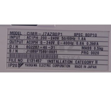 YASKAWA  CIMR-J7AZB0P1  CIMRJ7AZB0P1