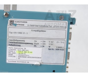 EUROTHERM KOMPAKTGEHAUSE 635/DEK 15-3  635/DEK15-3  635DEK153