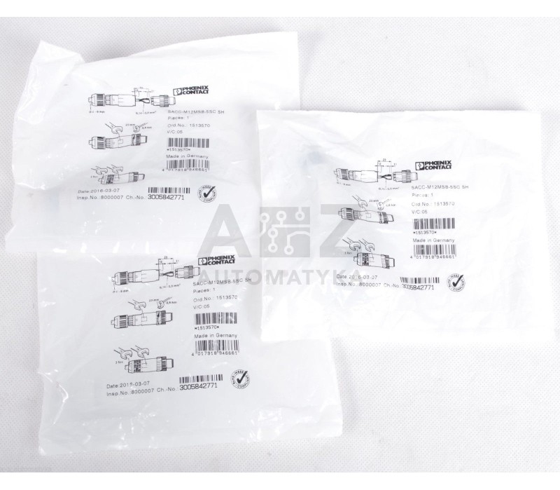 PHOENIX CONTACT  SACC-M12MSB-5SC SH  SACCM12MSB5SCSH 1513570 ! 3PCS ! NEW !