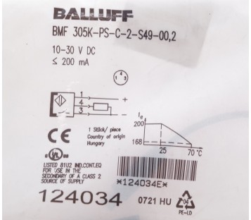 BALLUFF BMF 305K-PS-C-2-S49-00,2    BMF305KPSC2S49002  ! NEW !