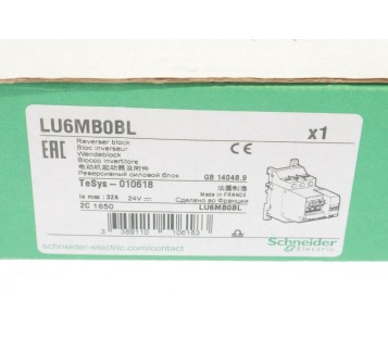 SCHNEIDER LU6MB0BL REVERSE BLOCK ! NEW ! 