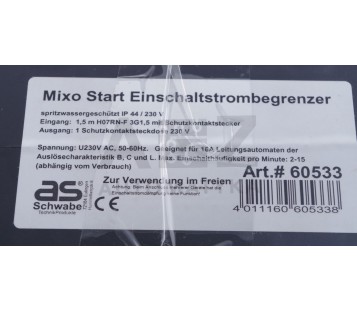 AS SCHWABE MIXO START 60533 Start Inrush Current Limiter 230V 16A   ! NEW !